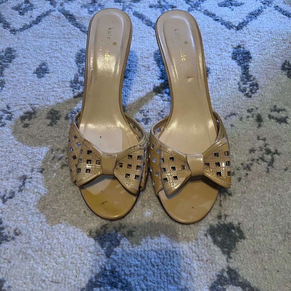 Kate Spade Gold Bow Heels